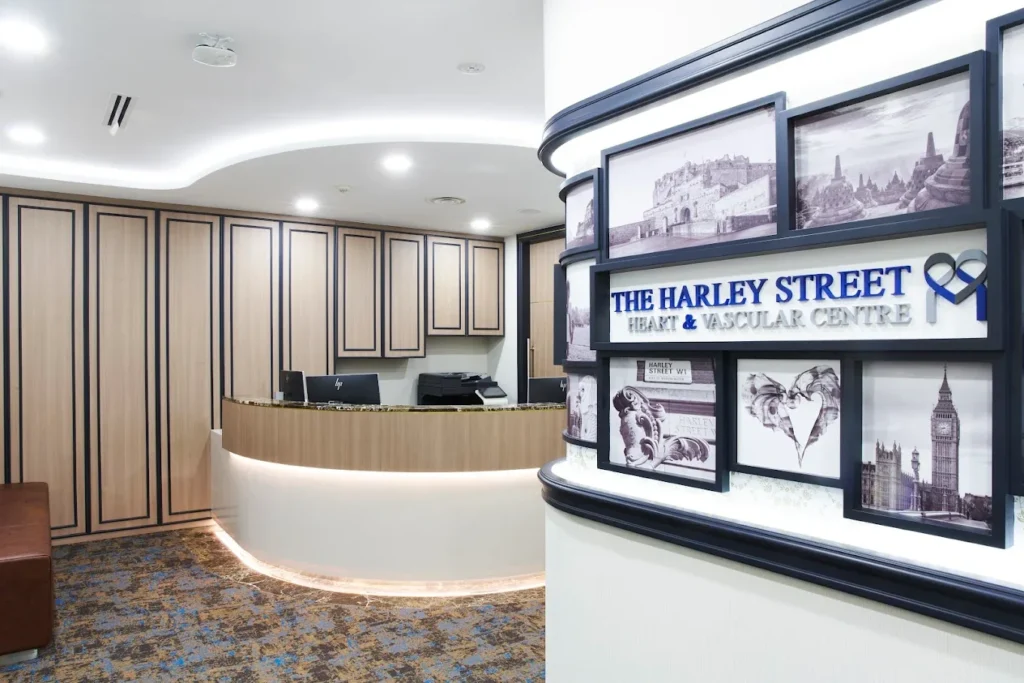 Reception of The Harley Street Heart and Vascular Centre clinic
